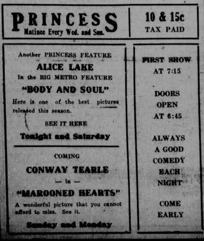 Model Theater - South Haven Daily Tribune Sep 16 1921
